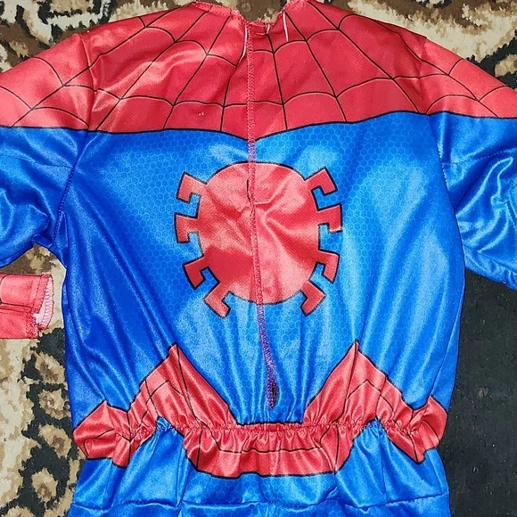 LIKE NEW! Marvel Spiderman Red & Blue Kids Superhero Costume; Size:8 - Picture 12 of 16